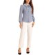 thumbnail image 2 of INSPIRE CHIC Blusa de Mujer para Regreso a Clases con Botones, Cuello Peter Pan, Lazo en el Cuello, Blusa de Color Sólido, Talla S, Gris Claro, 2 of 6