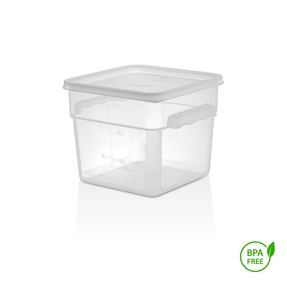 Imahe - Recipiente Cuadrado Polipropileno 7.6 Lts Con Tapa Transparente