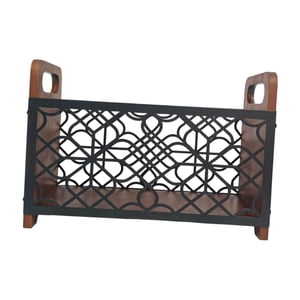 Bothyi - Revistero De Madera Rústico De Estilo Rústico, Organizador De Correo Para Correo, Libros, Sobres, Geometría.