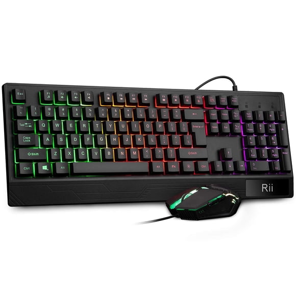 Combo de Teclado y Ratón Rii RK400 USB Cableado con LED RGB