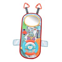 Magideal - Simulación De Conducción, Volante, Simulación De Sonidos De Conducción, Desarrollar La Imaginación, Reposacabezas De Coche, Juguete Para Niños Y Niñas Azul Claro Rojo