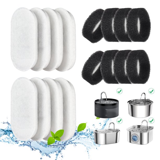 Paquete de 16 filtros para fuentes de agua Cat para acero inoxidable de 2 y 3,2 litros
