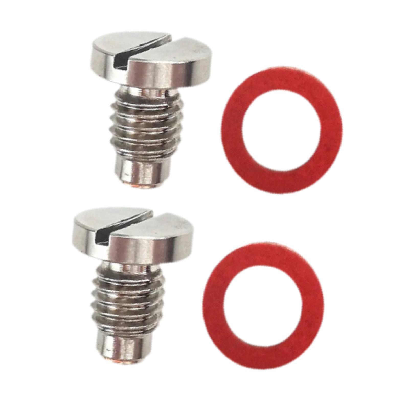 Magideal - 2X Sello De Acero Rojo Tornillo De Drenaje De Aceite De Engranaje Fueraborda Profesional De Acero Inoxidable