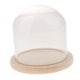 thumbnail image 1 of cúpula de vidrio de madera con base de madera vaso de vidrio cubierta de vidrio florero titular d, 1 of 5
