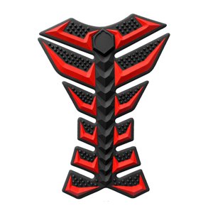 Ioensy - Adhesivo 3D Para Tanque De Gasolina De Motocicleta, Accesorio De Goma, Adhesivo Para Tanque De Aceite, Adhesivo De Espina De Pescado, Color Rojo