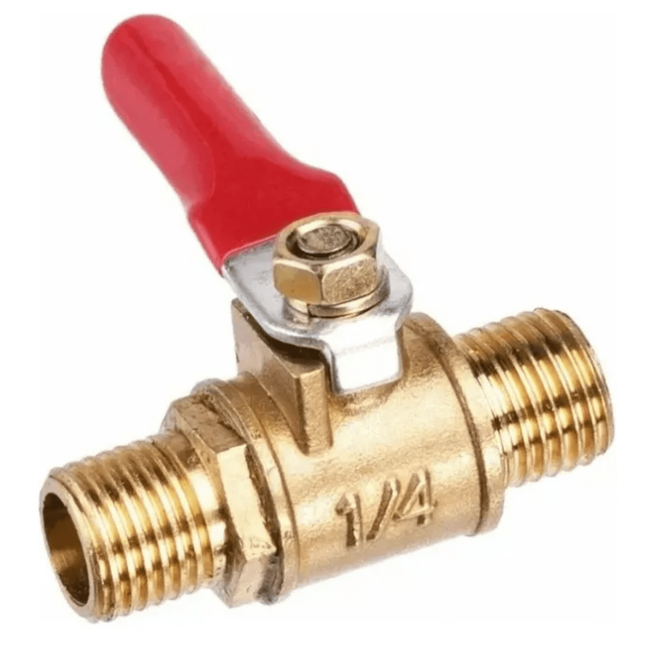 Erux - Llave De Paso Con Doble Rosca Macho. 1/4 Bsp