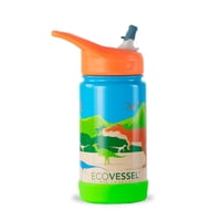 Ecovessel - Botella De Agua Para Niños 355 Ml The Frost Dinosaurio.