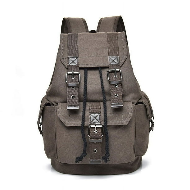 Vintage Canvas Backpack with Adjustable Straps and Large Capacity for Men and Teenagers - Perfect for Everyday Use