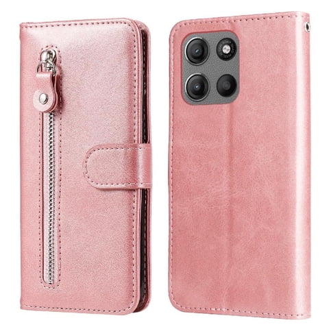 Gangxun - Funda Con Cremallera Para Motorola Moto G15, Carcasa Cartera De Cuero Pu Con Soporte Y Tarjetero