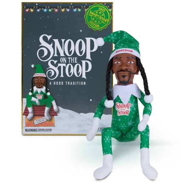 Figura de peluche coleccionable Snoop Dogg elfo navideño de 12"