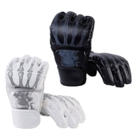 Magideal - 2 Pares De Guantes De Boxeo Y Kickboxing Para Hombres Y Mujeres, Profesionales, A Prueba De Golpes, De Cuero Sintético, Para Entrenamiento De Sparring En Blanco Y Negro