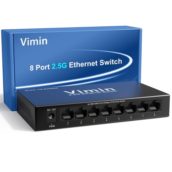 Conmutador de red VIMIN de 8 puertos 2,5 G plug‑and‑play