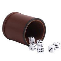 Magideal - Dados De Cuero Sintético, Antideslizantes, Con Tubo Recto, Construcción Robusta De Pp, Seis Dados, Portátiles, Multifuncionales, Adecuados Para Clubes