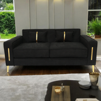 Muebles New - Sofa Paris Dos Cuerpos Negro Velvet