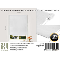 Todostore - Cortina Roller Blackout 100X200Cm Blanco-1030