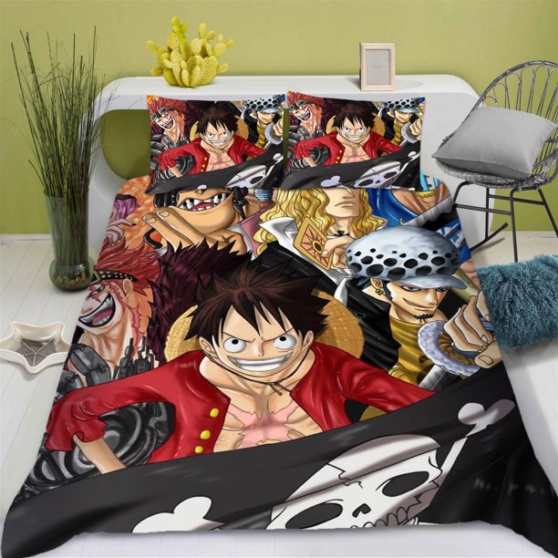 Monkey D Luffy Quilt Cover Cartoon Duvet Cute Printing Home Breathable Children Bedding Custom Made Various Sizes Set