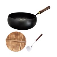 Magideal - Sartén Wok Wok De Fondo Redondo Sartenes Con Recubrimiento Antiadherente Cocina De Inducción Ollas De Gas Sartén Universal Sartén Para Saltear Wok De 24 Cm