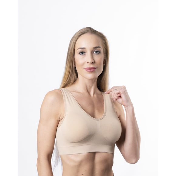 Peto seamless, tirante ancho, anatómico L beige