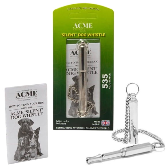 Silbato ACME 535 Silencioso Ajustable con Baño de Níquel para Perros