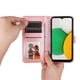 thumbnail image 2 of Funda tipo cartera FOXDOCK para Samsung Galaxy A03 , diseño girasol en relieve, cuero PU, cierre magnético, soporte y tarjetero, 2 of 5
