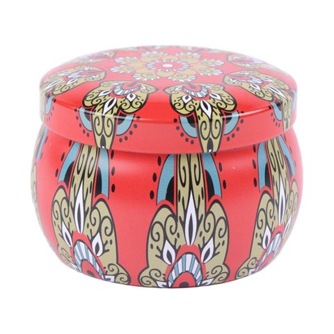 Homewell - Vela Caja Metal Roja Celeste 5*7Cm