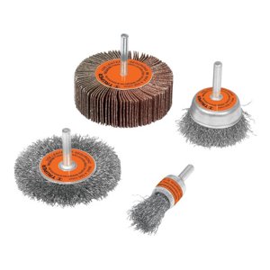 Juego De Escobillas De Acero Para Taladro Truper 4 Pzas.