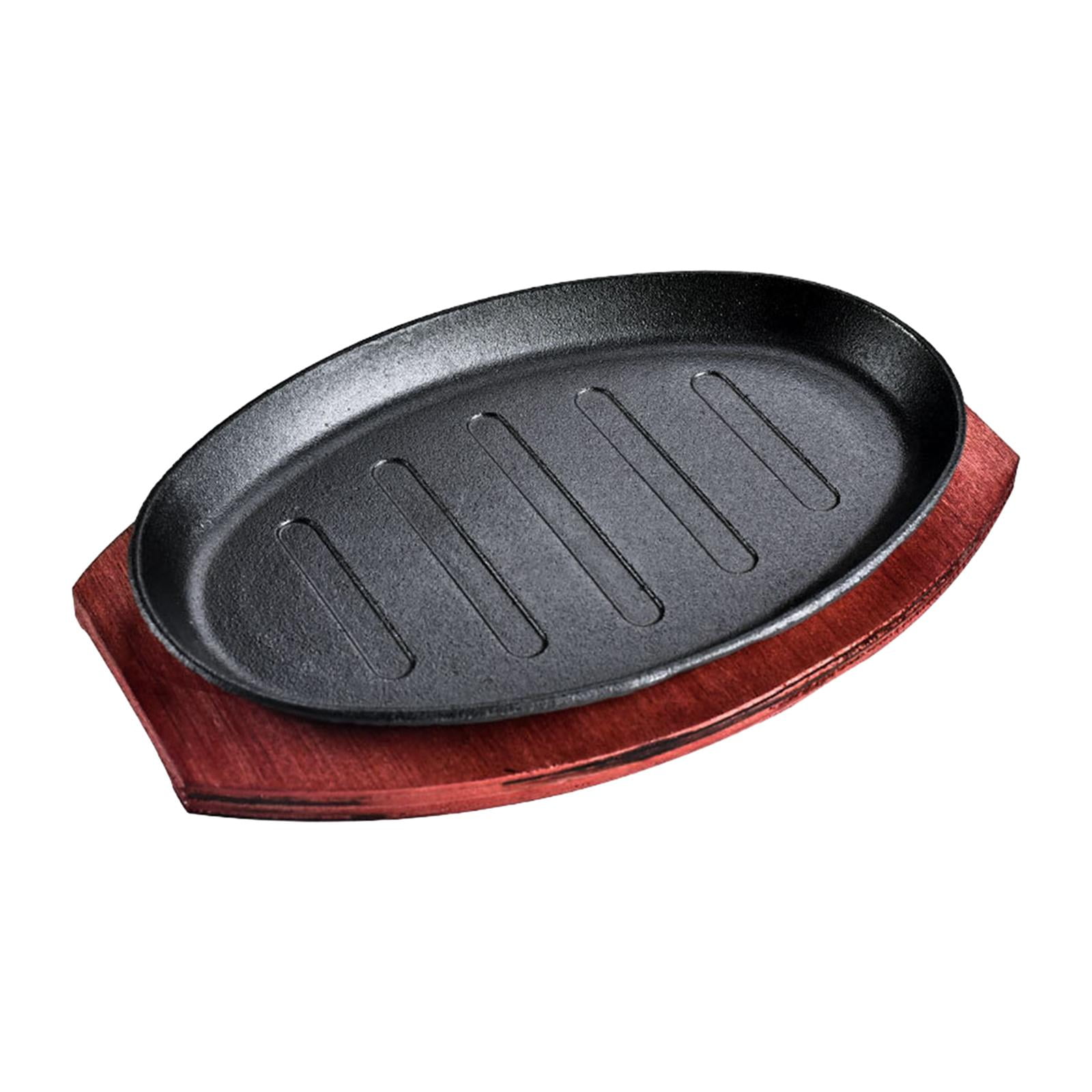 Bothyi - Plato Para Freír Carne, Sartén Antiadherente Con Forma Ovalada Teppanyaki Para Cocina, 8 Pulgadas