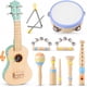 thumbnail image 1 of Set musical 8 en 1 MGparty de madera con ukelele infantil, 1 of 3