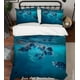 thumbnail image 2 of 3D Azul Peces de Mar Funda de edredón Set Ropa de Cama Set Funda Nórdica Fundas de almohada 30, 2 of 3