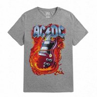Fanshirt - Polera Estampada Ac Dc Guitarra En Llamas Rock