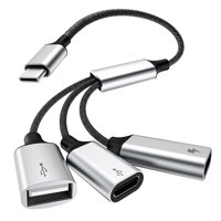 Adaptador Divisor Usb C Timovo Usb-C Macho A 2 Usb-C Hembra Y 1 Usb-A Hembra
