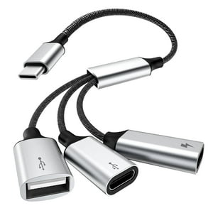 Adaptador Divisor Usb C Timovo Usb-C Macho A 2 Usb-C Hembra Y 1 Usb-A Hembra
