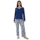 thumbnail image 1 of Pijama Mujer Largo Encaje Navy Corona, 1 of 5