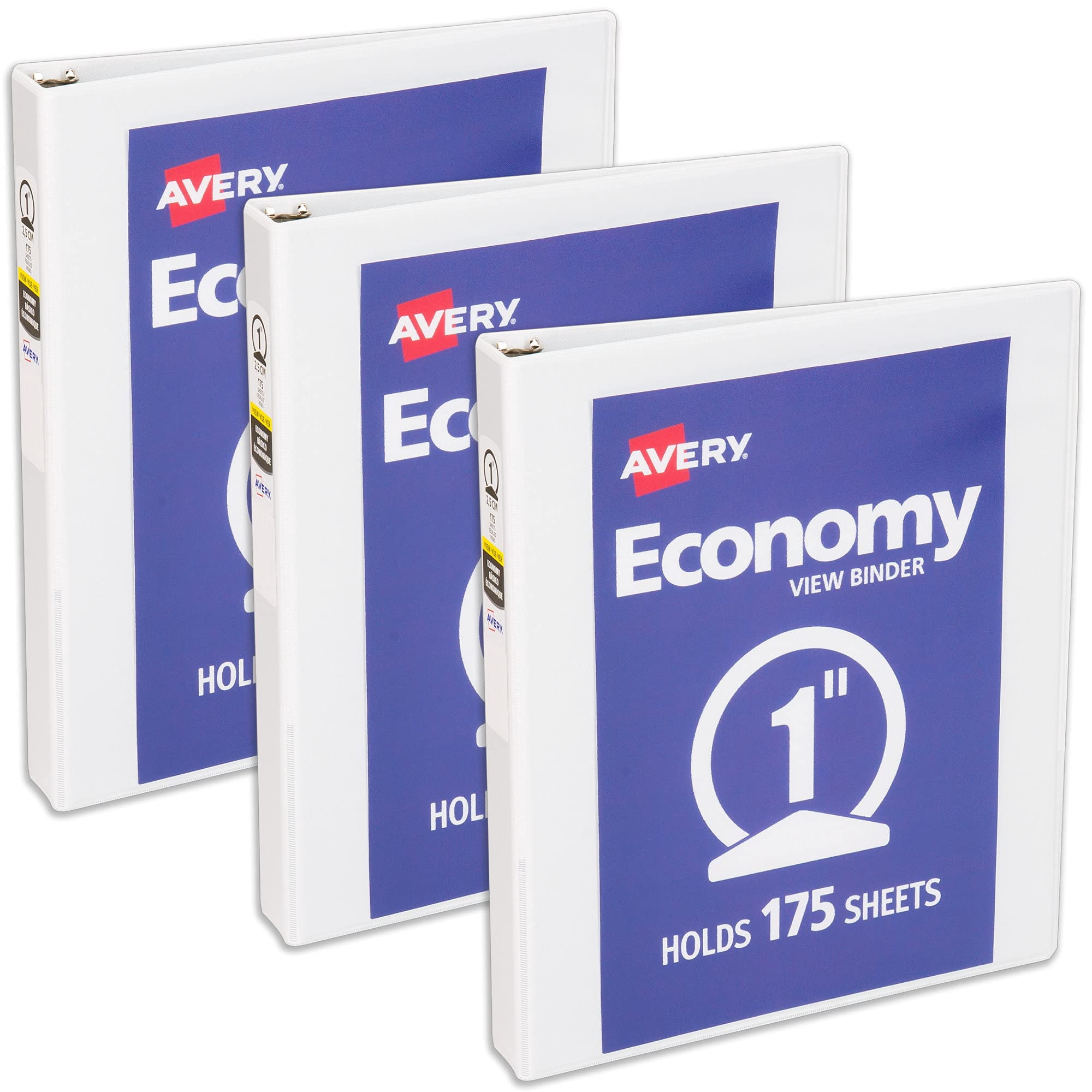 Binder Avery Economy View, 3 Anillos Redondos De 1 Pulgada, 3 Anillos Blancos