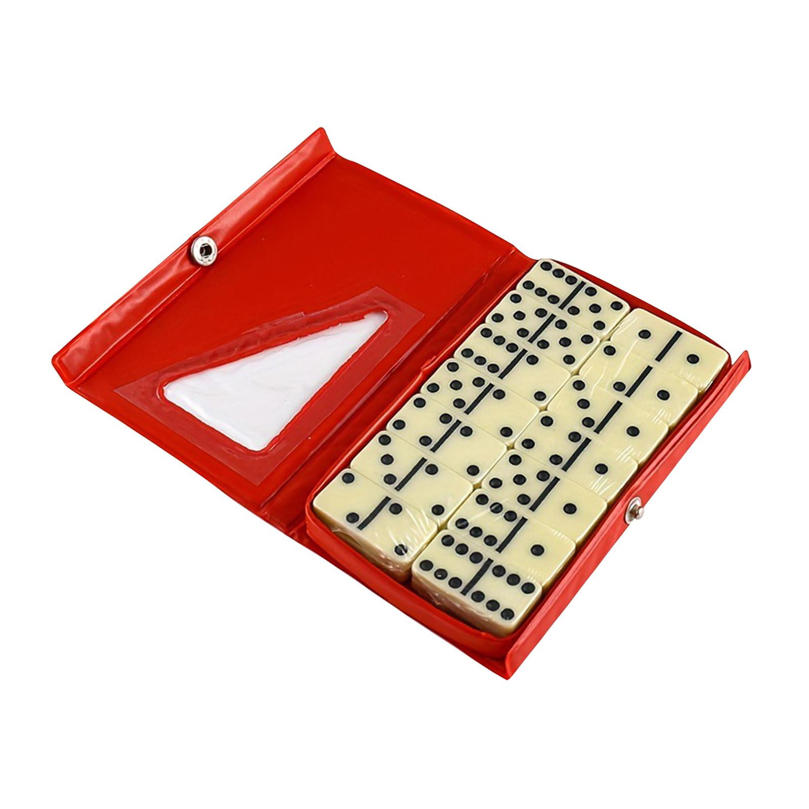 Magideal - Juego De Seis Dominó Doble, Juego De Fichas Clásicas, Juguete De Viaje Portátil Con Caja Portátil, Juego De Mesa Con Números, Juego De Mesa Para Niños Rojo