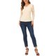 thumbnail image 2 of INSPIRE CHIC Blusa de Encaje Floral de Halloween para Mujer con Cuello en V y Manga Larga con Ribete Festoneado S Beige, 2 of 7