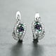 thumbnail image 3 of Water Drop Stone Hoop Earrings For Women Luxury Multicolor Zirconia Leaf Crystal Silver Color Wedding Hoop Earrings, 3 of 3