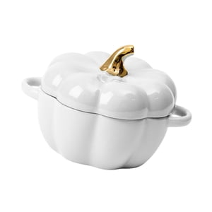Magideal - Cuenco Para Sopa Con Forma De Calabaza, Cazuela, Bonito Utensilio De Cocina Con Asa Y Tapa Para Fiestas, Acción De Gracias, Hogar, Decoración De Otoño Blanco
