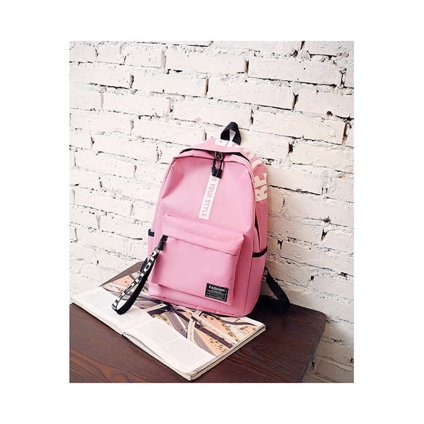 Fashion Nylon Backpack Preppy Style Students School Casual Solid Color Large Handbags Schoolbag Bookbag Teenager Travel