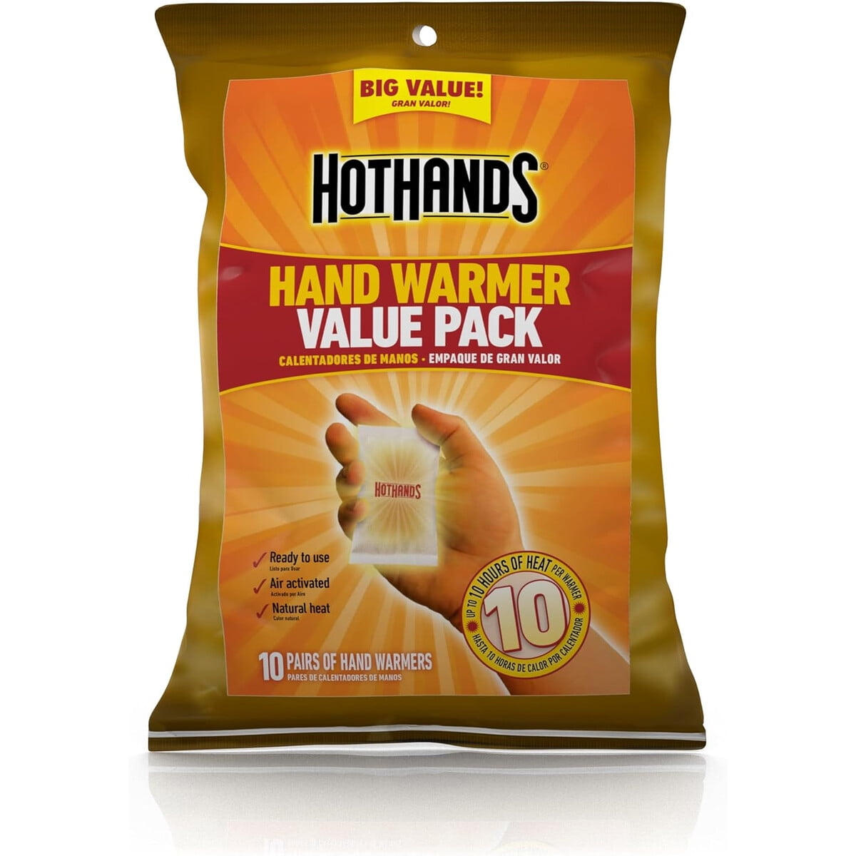 Calentador De Manos Hothands Pack 10 Unidades Desechable