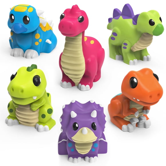 Juguetes de baño dinosaurio sin moho de 6 piezas para bebé y niño pequeño