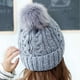 thumbnail image 4 of Gorro de invierno para mujer, moderno, abrigado, plegable, sólido, tejido, grueso, para invierno, 4 of 5