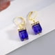 thumbnail image 1 of Shiny Zircon Stone Hoop Drop Earrings 925 Silver Plated Party Holiday Decor For Women Girls Gift 1Pair, 1 of 5
