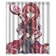 thumbnail image 1 of Cortina de ducha de tela roja de Anime para niña, juego de cortina de baño con ganchos, tamaño 60 x 72 pulgadas, 1 of 3