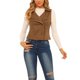 thumbnail image 1 of INSPIRE CHIC Chaleco de motociclista corto sin mangas de mujer casual de ante sintético XL Camel, 1 of 8