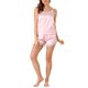 thumbnail image 5 of INSPIRE CHIC Conjunto de Pijamas de Encaje para Mujer, Camiseta de Tirantes y Shorts, Ropa de Dormir de Satén con Escote en V, Tallas XS-XXL, Rosa, Talla X-Small, 5 of 7