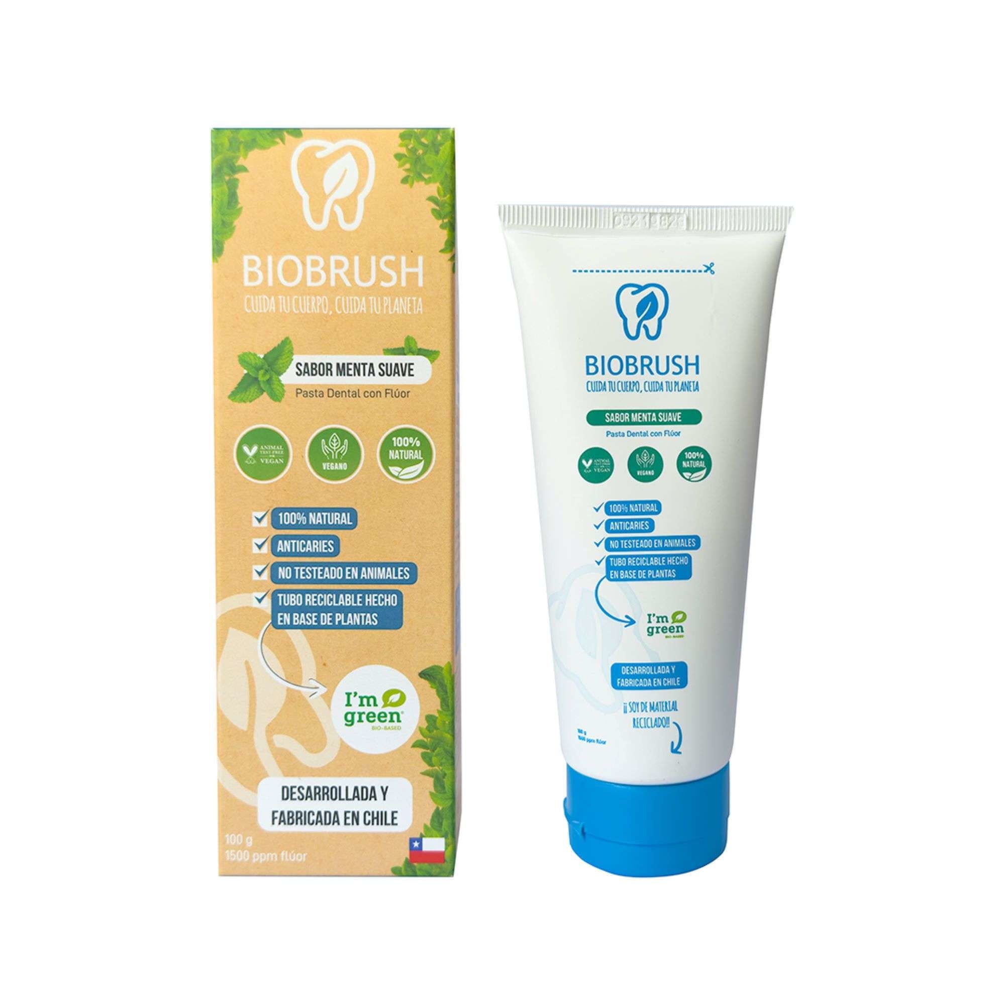 Pasta Dental Natural Sabor Con Flúor 100 Gr 100 g Biobrush