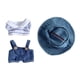 thumbnail image 3 of 3x Pantalones Con Tirantes Y Camiseta Para Muñecas De Moda, Sombreros Y Conjuntos Para Muñecas De 15 A 17 Cm, Rayas Azules, 3 of 3