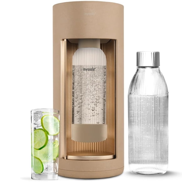 Gasificador de agua con gas Mysoda Glassy, botellas de 1 L, silencioso
