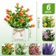 thumbnail image 2 of Flores artificiales en maceta Yoratee con maceta, 6 unidades para decoración, 2 of 6